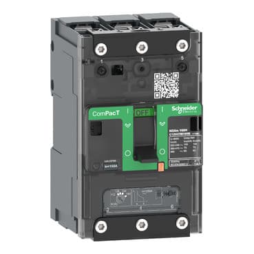 قاطع الدائرة الكهربائية شنايدر C11B3TM025B | ComPacT NSXm B (25 كيلو أمبير عند 415 فولت تيار متردد)، 3 أقطاب، 25 أمبير، وحدة فصل TMD، أطراف توصيل ضغطية وموصلات قضيب التوصيل