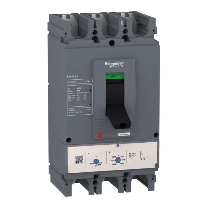 قاطع الدائرة الكهربائية من شنايدر إلكتريك EasyPact CVS250B، ثلاثي الأقطاب، 25 كيلو أمبير عند 415 فولت تيار متردد، تصنيف 250 أمبير